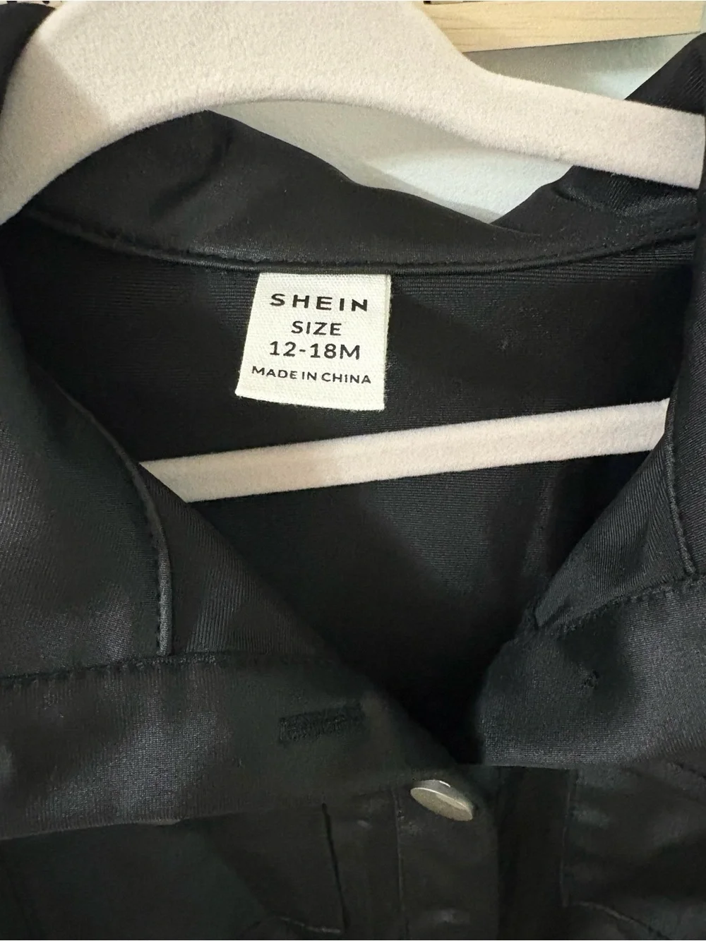 SHEIN Black Cropped Faux Leather Jacket for Kids